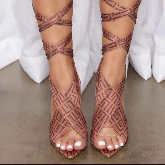 Fashion Nova ~ Born For This Wrap Up Heels - Picture 2 of 7